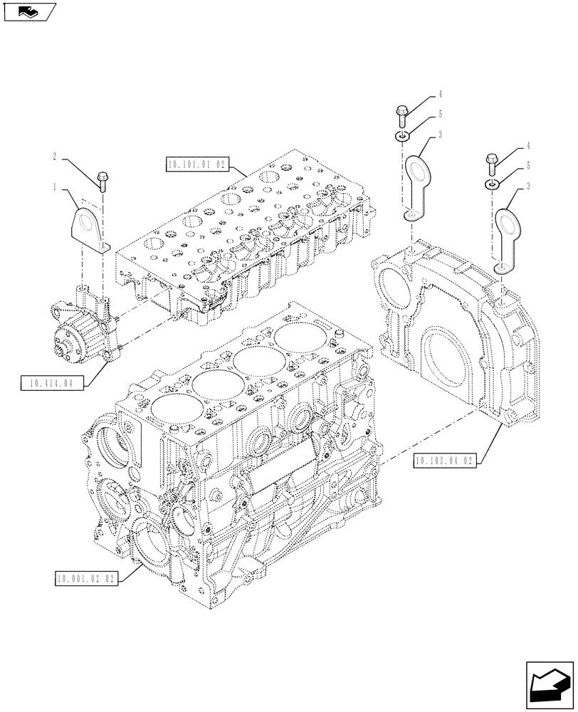 Схема запчастей Case IH FARMALL 75A - (10.012.03[02]) - LIFT HOOKS - ENGINE (10) - ENGINE