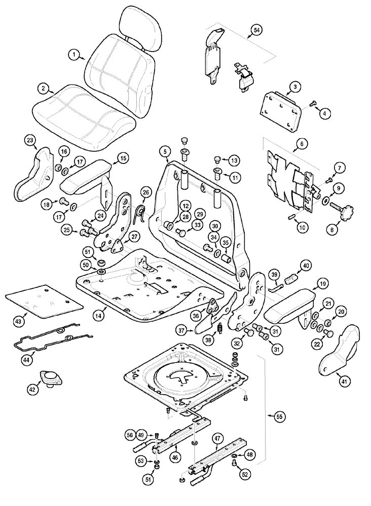 Схема запчастей Case IH CX50 - (09-49) - SEAT - VINYL (09) - CHASSIS/ATTACHMENTS