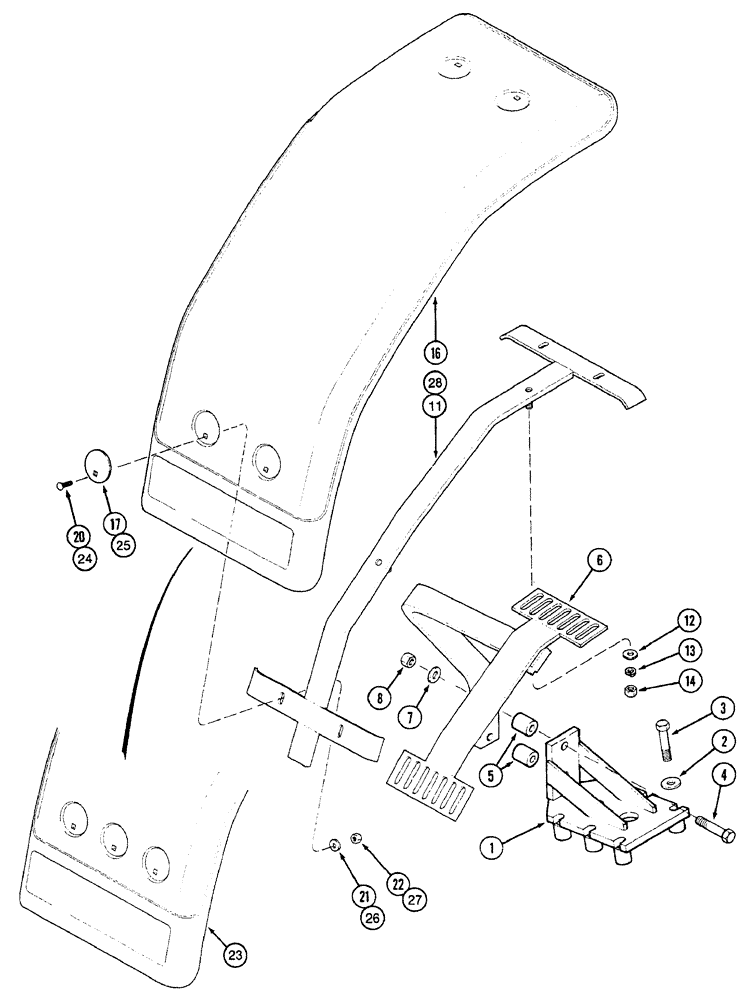 Схема запчастей Case IH 7240 - (9-044) - FRONT FENDERS, MFD TRACTOR (09) - CHASSIS/ATTACHMENTS