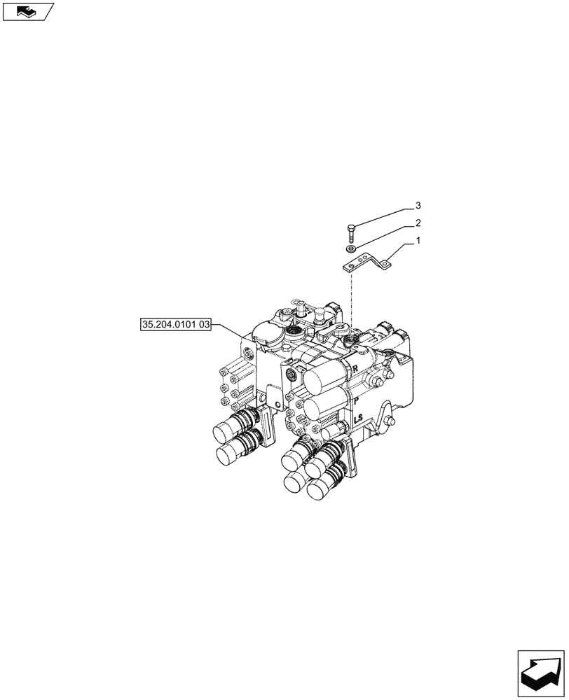 Схема запчастей Case IH PUMA 170 - (35.204.0101[02]) - REMOTE CONTROL VALVE, BRACKET (VAR.743169 / 743625; VAR.743170 / 743623; VAR.743171 / 743624; 720683-743826) (35) - HYDRAULIC SYSTEMS