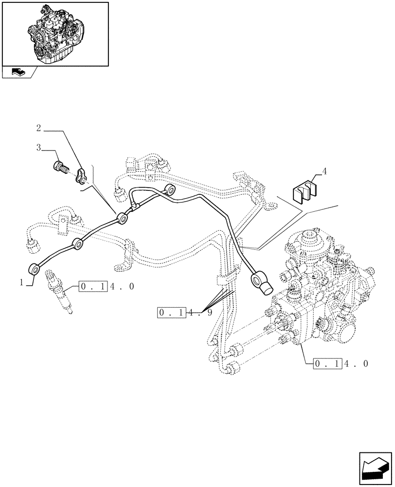 Схема запчастей Case IH F4GE9484A J600 - (0.20.4) - INJECTION EQUIPMENT - PIPING (2852064) 