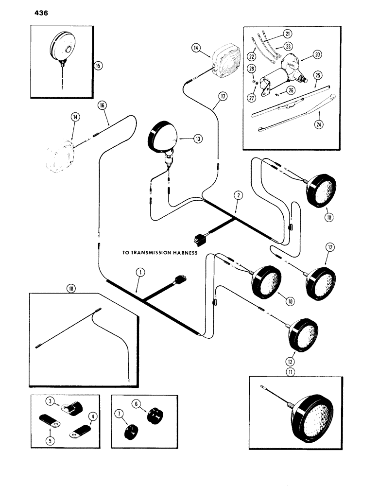 Схема запчастей Case IH 870 - (436) - CAB, ELECTRICAL EQUIPMENT AND WIRING, FENDER (09) - CHASSIS/ATTACHMENTS