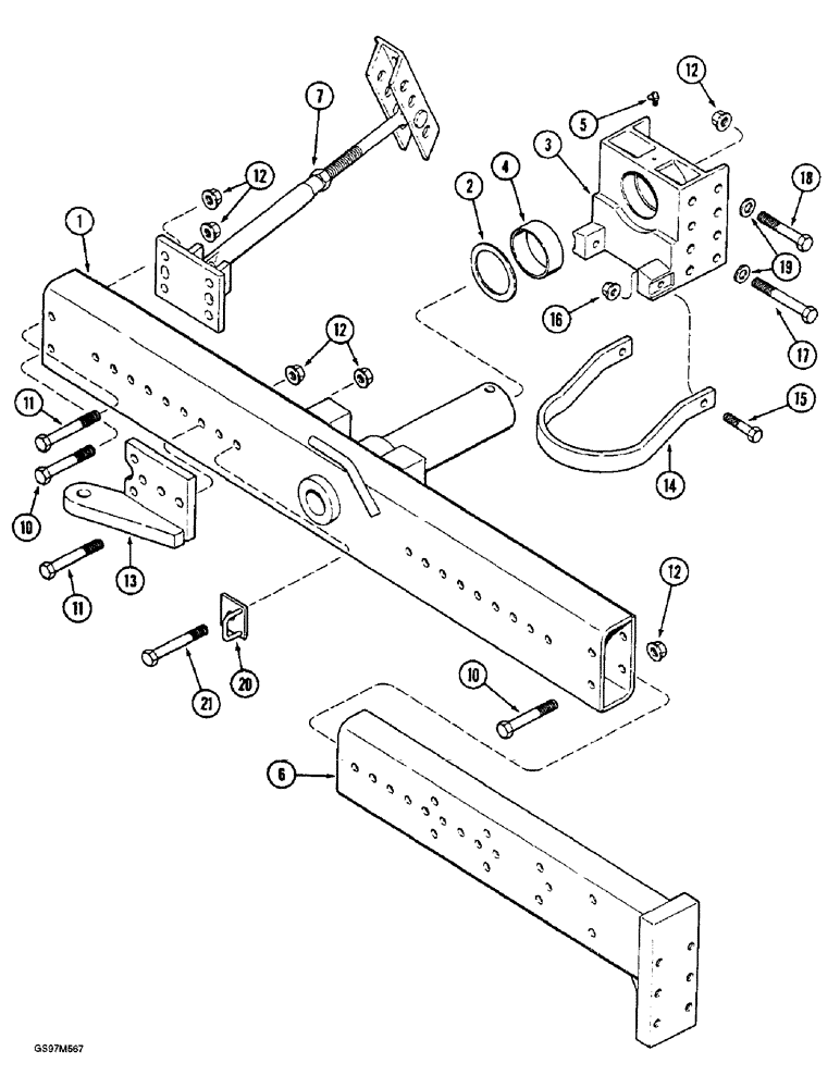 Схема запчастей Case IH 1660 - (5-56) - STEERING AXLE AND EXTENSIONS, POWER GUIDE AXLE (04) - STEERING