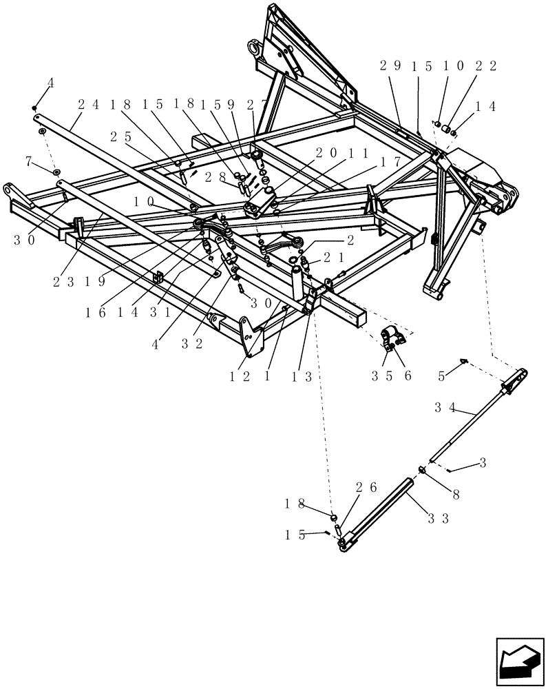 Схема запчастей Case IH 600 - (39.100.14) - DEPTH CONTROL (INNER WING) ASSEMBLY (39) - FRAMES AND BALLASTING