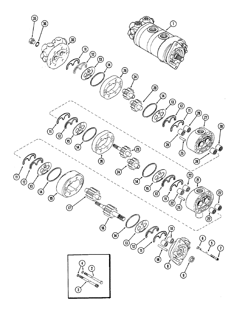 Схема запчастей Case IH 2470 - (346) - HYDRAULIC PUMP ASSEMBLY (08) - HYDRAULICS