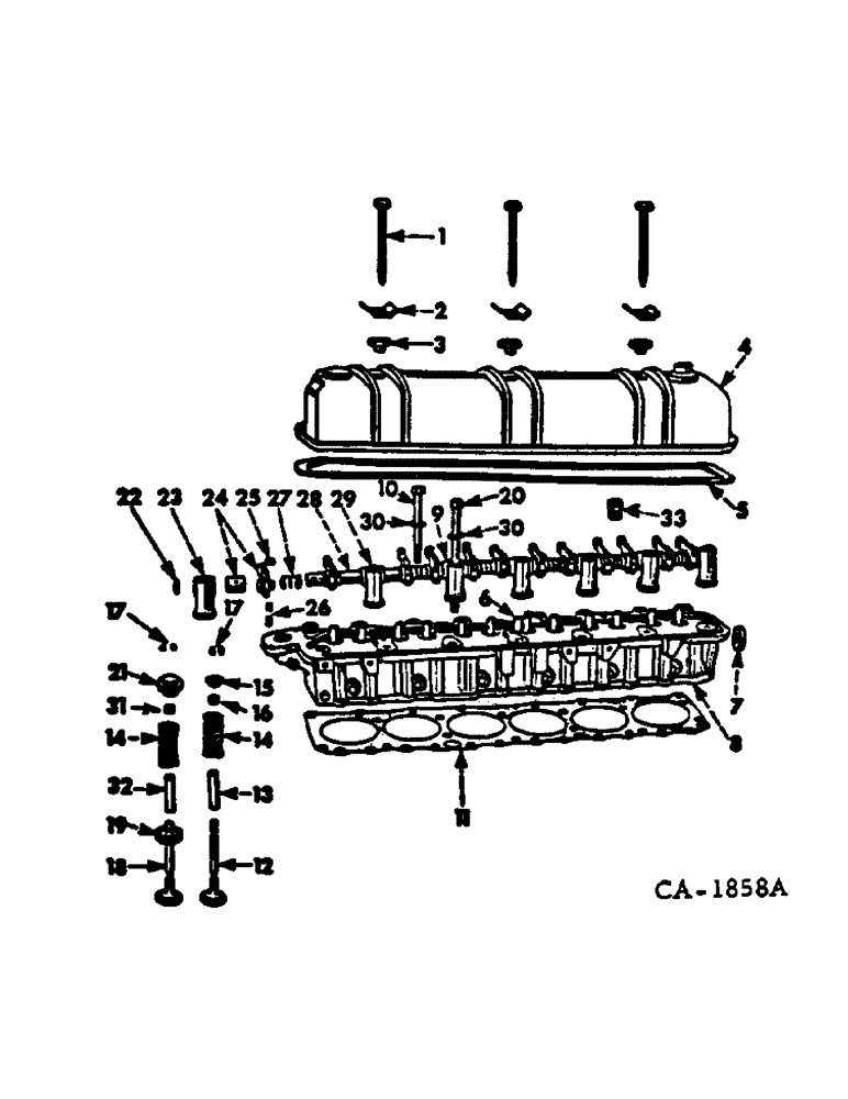 Схема запчастей Case IH C-263 - (B-22) - CYLINDER HEAD AND RELATED PARTS 