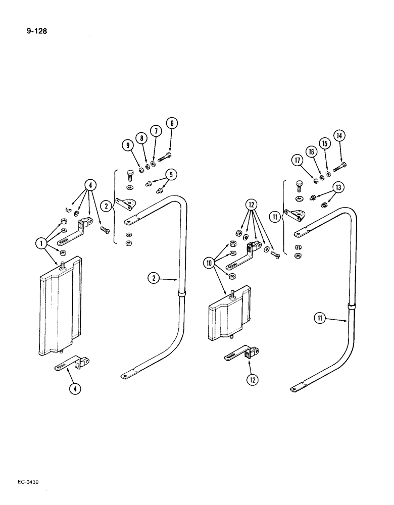 Схема запчастей Case IH 1896 - (9-128) - MIRROR ATTACHMENTS (09) - CHASSIS/ATTACHMENTS