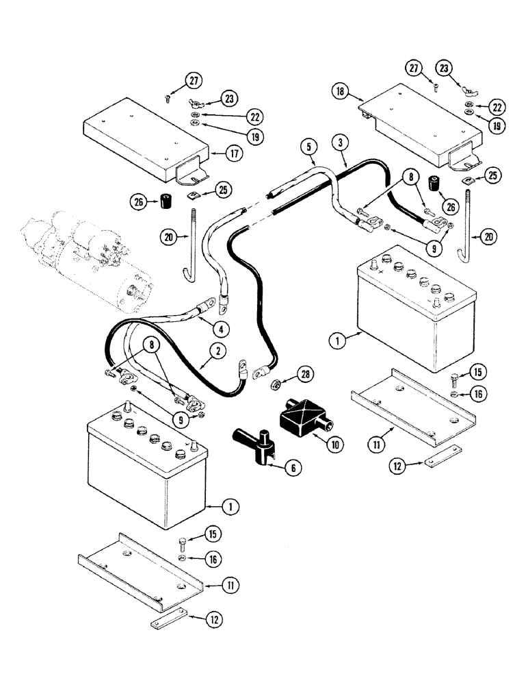 Схема запчастей Case IH 4694 - (4-084) - BATTERIES, CABLES AND MOUNTING (04) - ELECTRICAL SYSTEMS