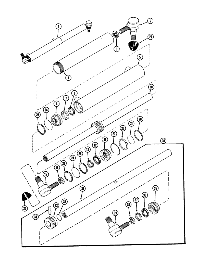 Схема запчастей Case IH 2090 - (5-172) - STEERING CYLINDER (05) - STEERING