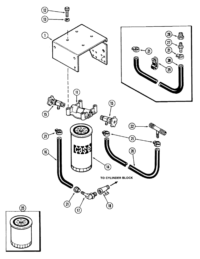 Схема запчастей Case IH 2394 - (2-06) - WATER FILTER (02) - ENGINE