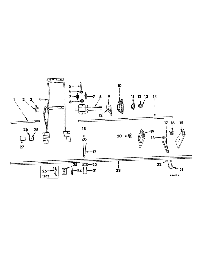 Схема запчастей Case IH 449A - (E-16) - COUNTERSHAFT, ROCKSHAFT AND CENTER FRAME 