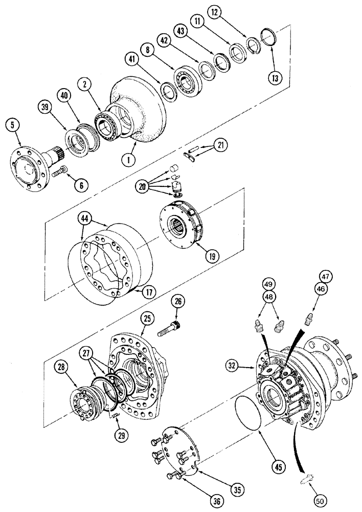 Схема запчастей Case IH 2377 - (05-14) - MOTOR ASSY - WHEEL DRIVE - POWER GUIDE AXLE - CORN AND GRAIN COMBINE (04) - STEERING