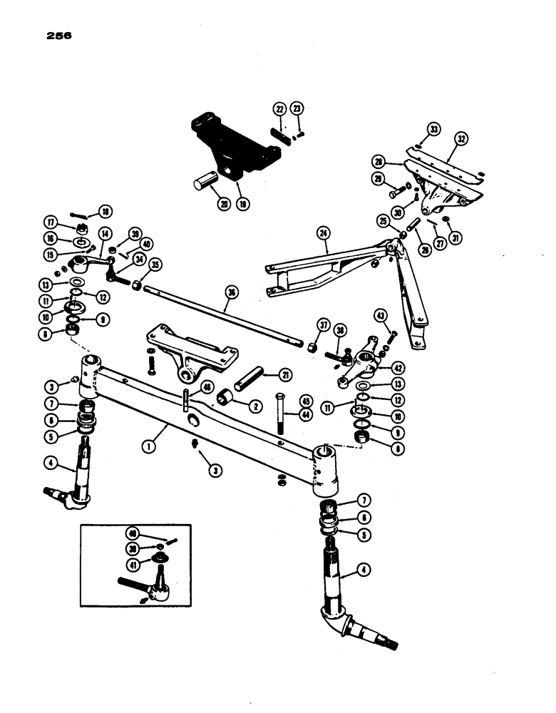 Схема запчастей Case IH 430 - (256) - FRONT AXLE, 7000 LB. CAPACITY, PRIOR TO 8262800, UTILITY TRACTOR W/MODEL 42 SELF LEVELING LOADER (06) - POWER TRAIN