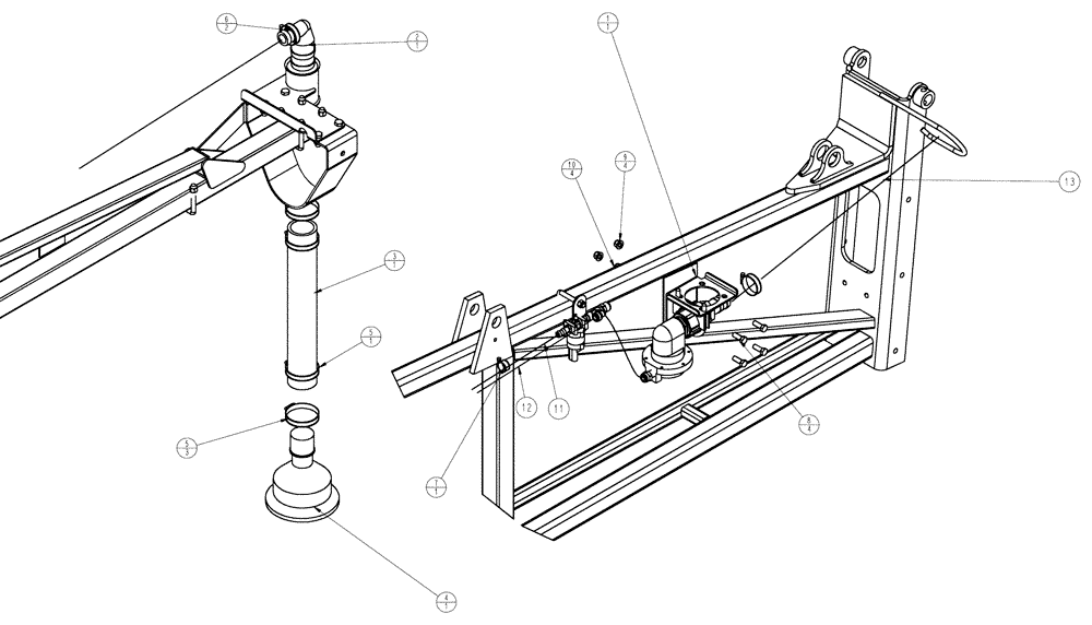 Схема запчастей Case IH SPX3320 - (11-023) - FOAMER DROP GROUP, RH Options