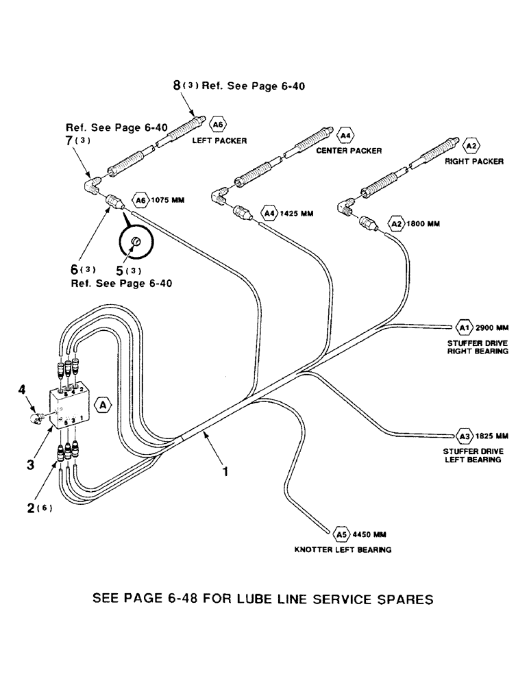 Схема запчастей Case IH 8590 - (6-42) - LUBE HARNESS AND VALVE ASSEMBLY, FRONT (14) - BALE CHAMBER