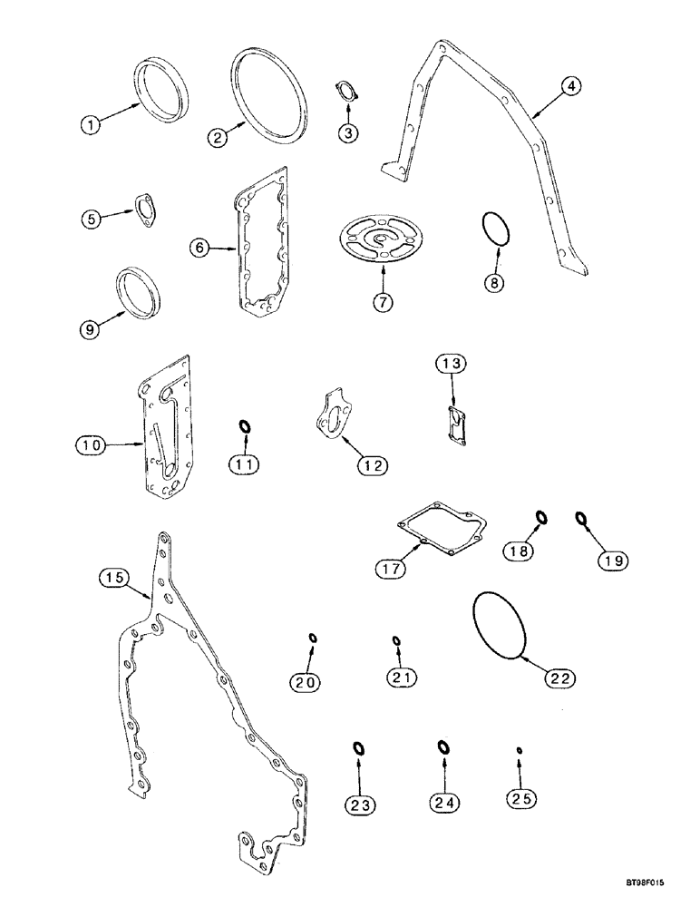 Схема запчастей Case IH MX240 - (2-154) - GASKET KIT, MX240, MX270, 6TAA-8304 EMISSIONS CERTIFIED ENGINE, CYLINDER BLOCK (02) - ENGINE