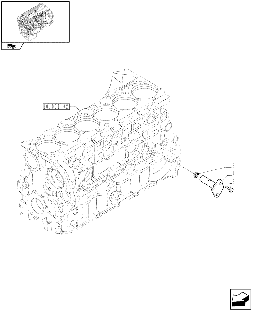 Схема запчастей Case IH F3CE0684F E001 - (10.304.04) - OIL PRESSURE REGULATION VALVE (99459425) (01) - ENGINE