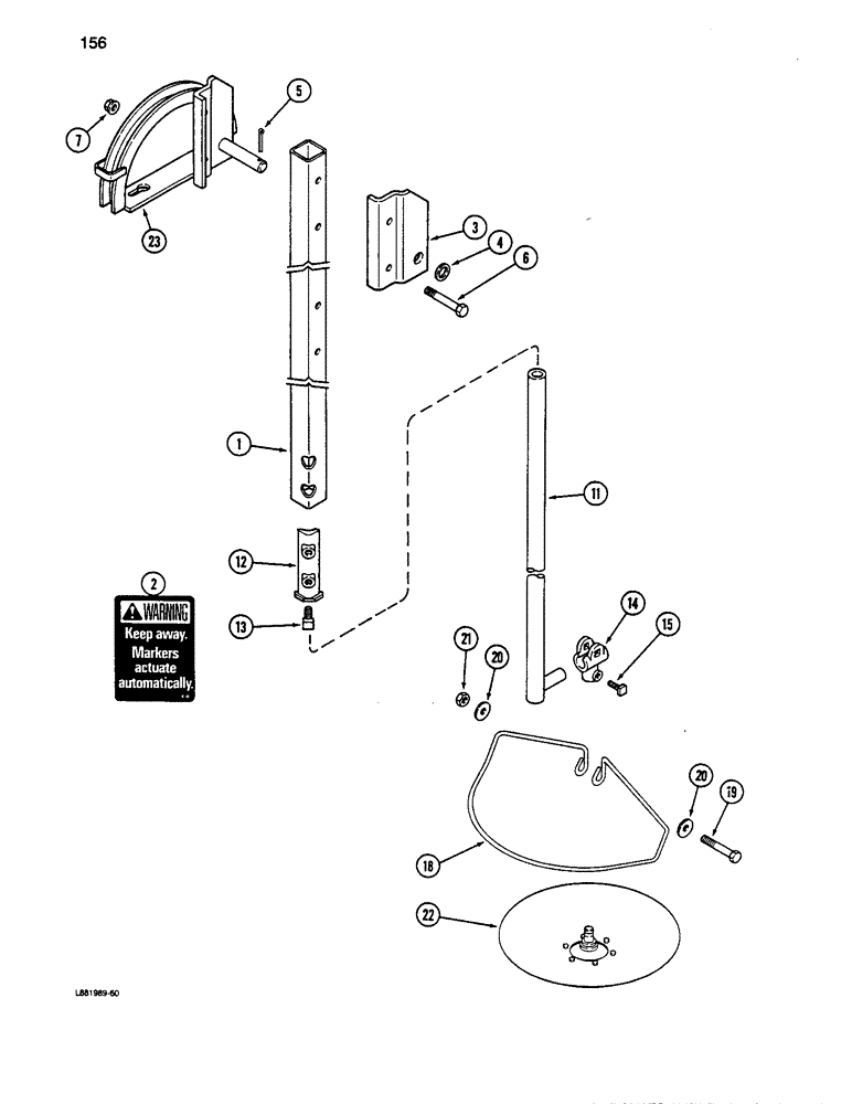 Схема запчастей Case IH 5100 - (156) - DISC MARKER, FOLDING, 1279838C91 