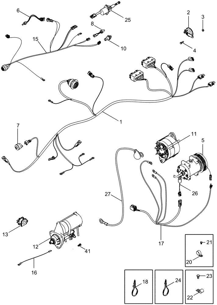 Схема запчастей Case IH MAGNUM 255 - (04-01) - HARNESS - ENGINE (04) - ELECTRICAL SYSTEMS