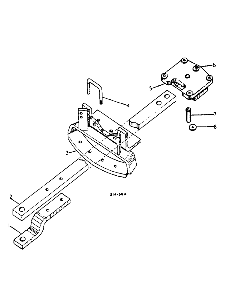 Схема запчастей Case IH 2400 - (09-15) - SWINGING DRAWBAR, UP TO 106585 (12) - FRAME