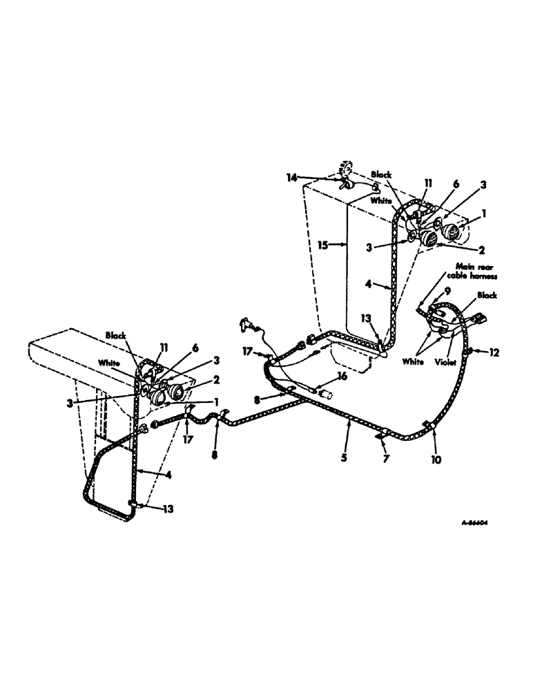 Схема запчастей Case IH 656 - (G-30) - ELECTRICAL SYSTEM, ELECTRIC LIGHTING FOR DELUXE FLAT TOP FENDERS (06) - ELECTRICAL SYSTEMS