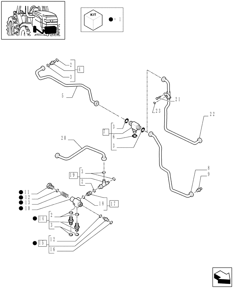 Схема запчастей Case IH MAXXUM 130 - (1.29.7/06[02]) - TRANSMISSION 16X16 AND 17X16 - GEARBOX LUBRICATION PIPING - C6562 (03) - TRANSMISSION