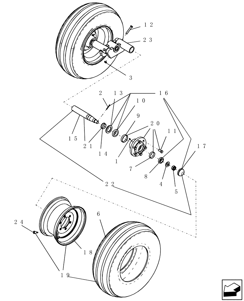 Схема запчастей Case IH ATX400 - (1.110.1) - 6 BOLT HUB AND SPINDLE (12) - FRAME