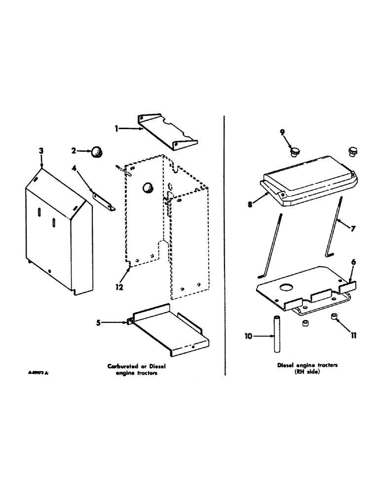 Схема запчастей Case IH 656 - (G-13) - ELECTRICAL SYSTEM, BATTERY TRAY, FARMALL TRACTORS (06) - ELECTRICAL SYSTEMS