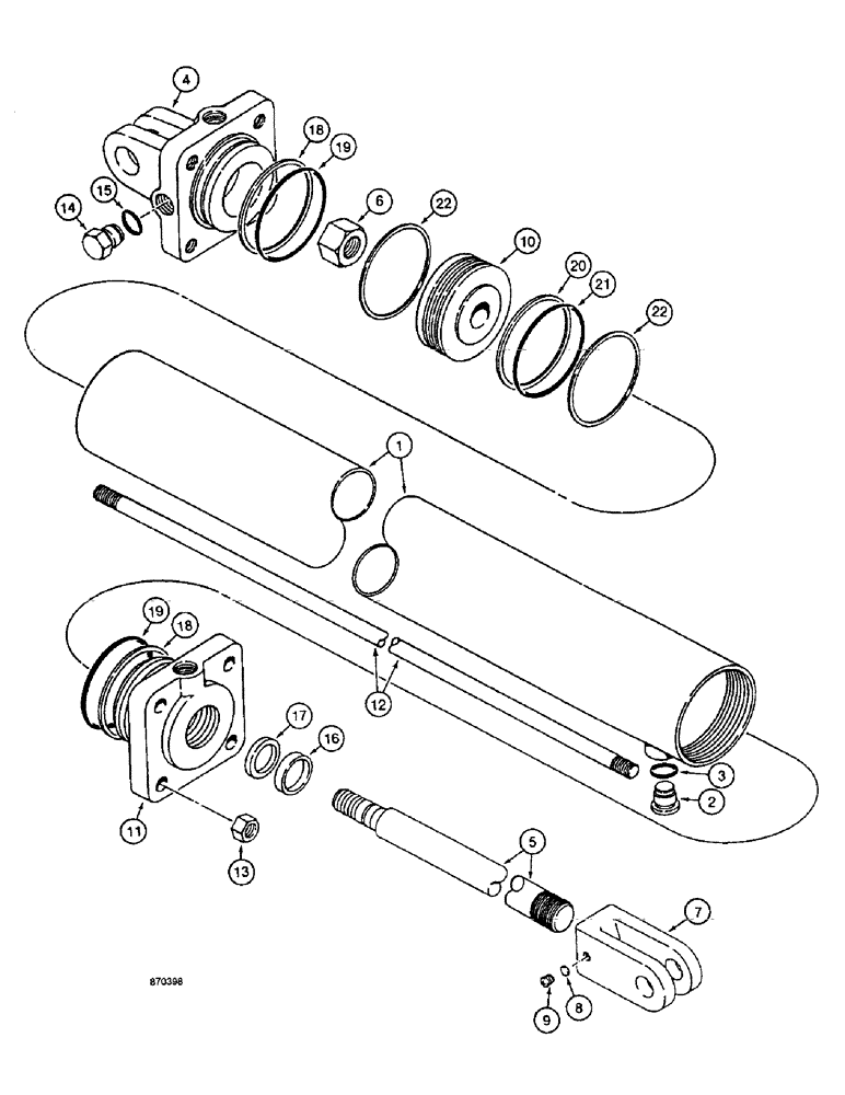 Схема запчастей Case IH 4900 - (8-18) - SECONDARY WING FRAME DEPTH CONTROL CYLINDER (08) - HYDRAULICS