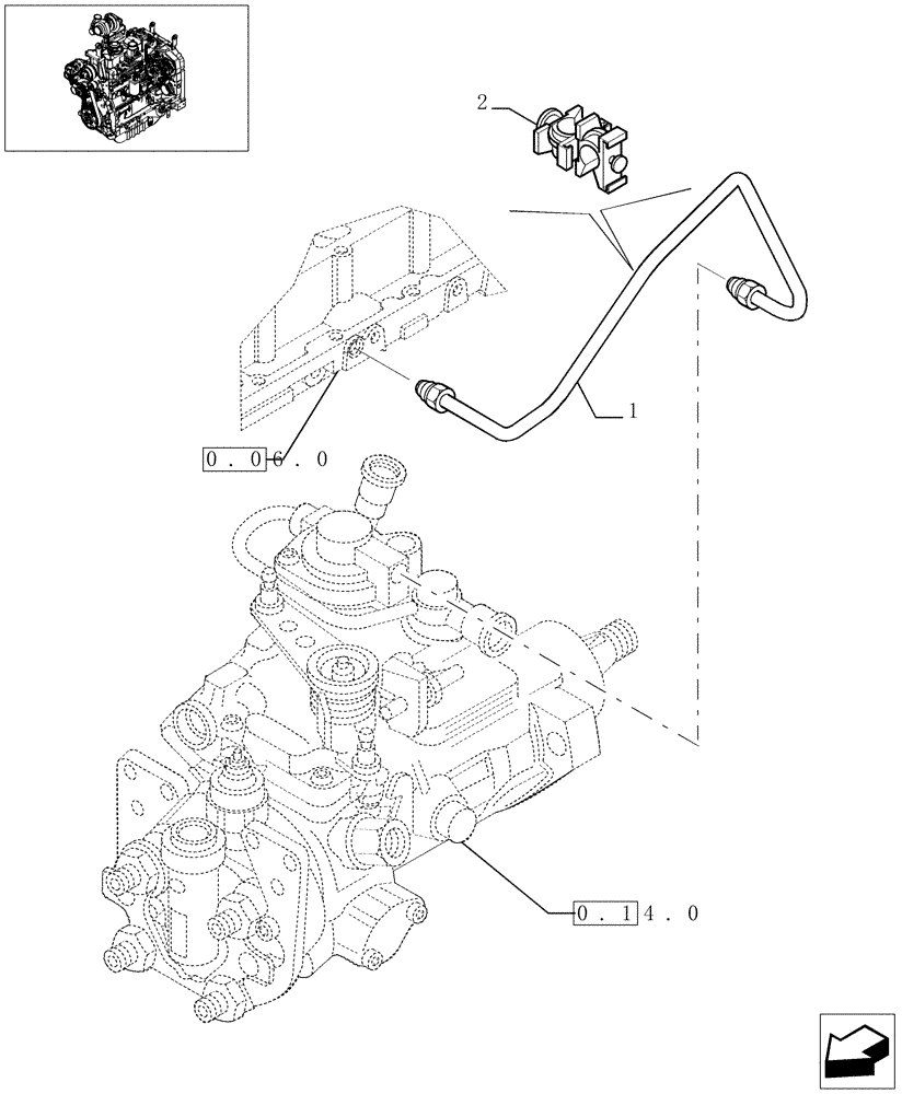 Схема запчастей Case IH MAXXUM 100 - (0.14.6) - INJECTION EQUIPMENT - PIPING (STD + VAR.330003-332115-332116) (01) - ENGINE