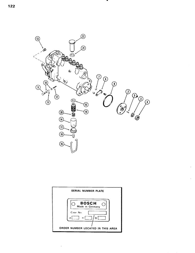 Схема запчастей Case IH 451BDT - (122) - FUEL INJECTION PUMP, 451BDT TURBOCHARGED ENGINES, B, E, H (03) - FUEL SYSTEM