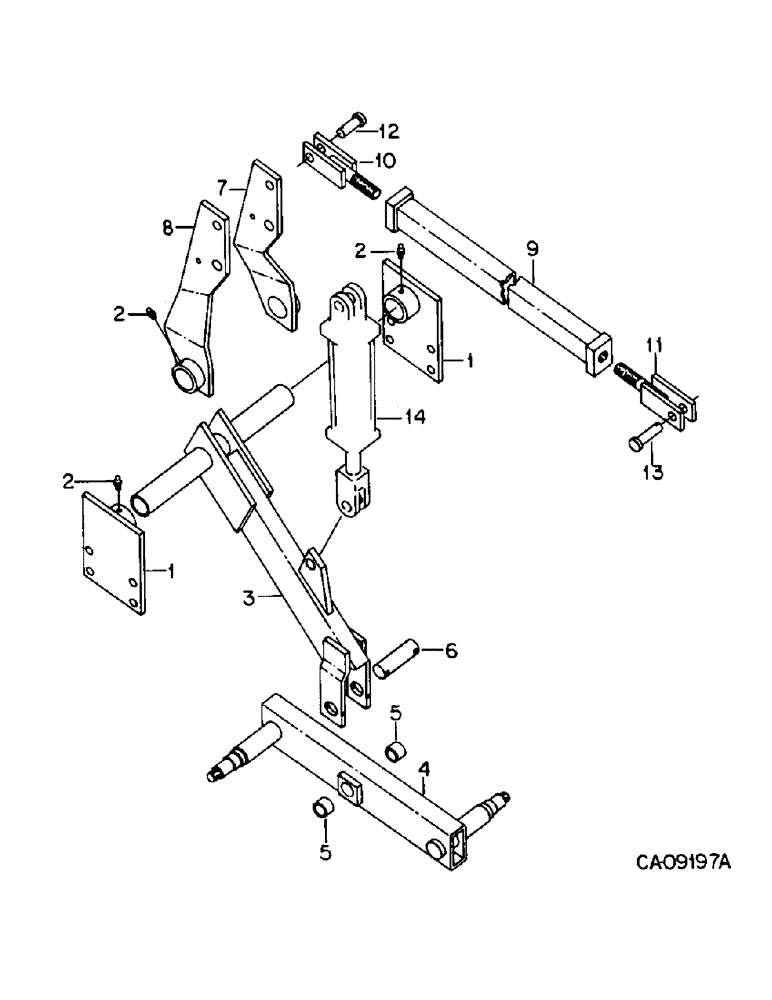 Схема запчастей Case IH 5500 - (G-24) - WING FRAME DEPTH CONTROL ROCKSHAFT AND AXLE, WING TYPE, MACHINES WITH AXLE PIVOT THROUGH AXLE TUBE 