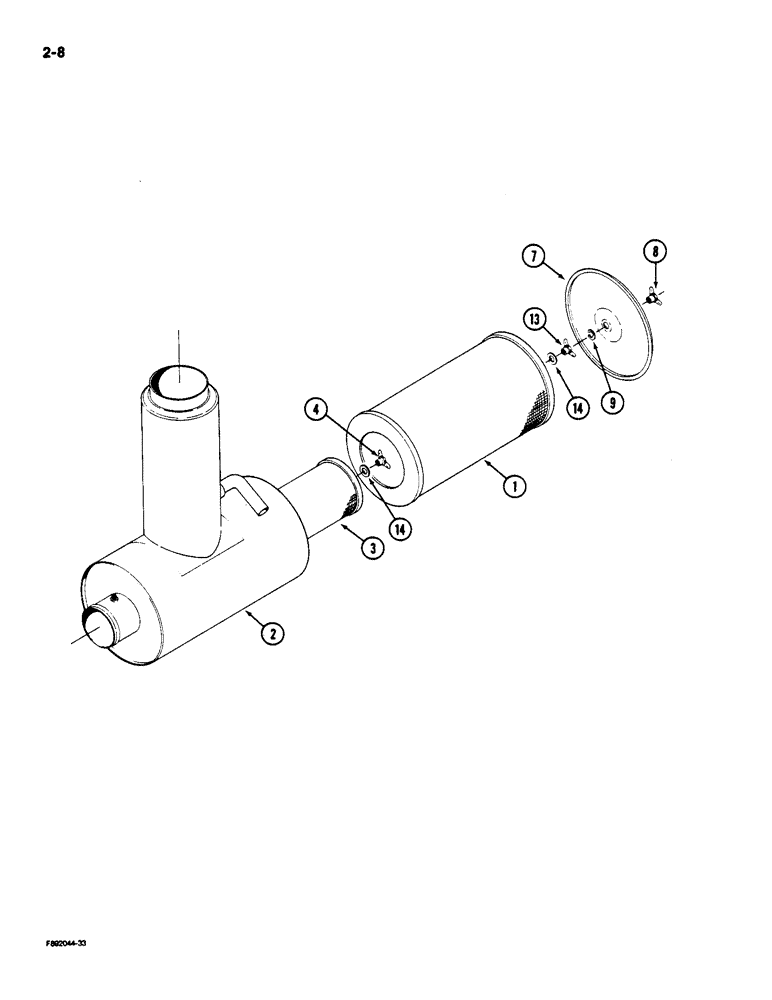 Схема запчастей Case IH 9110 - (2-08) - AIR CLEANER ASSEMBLY (02) - ENGINE