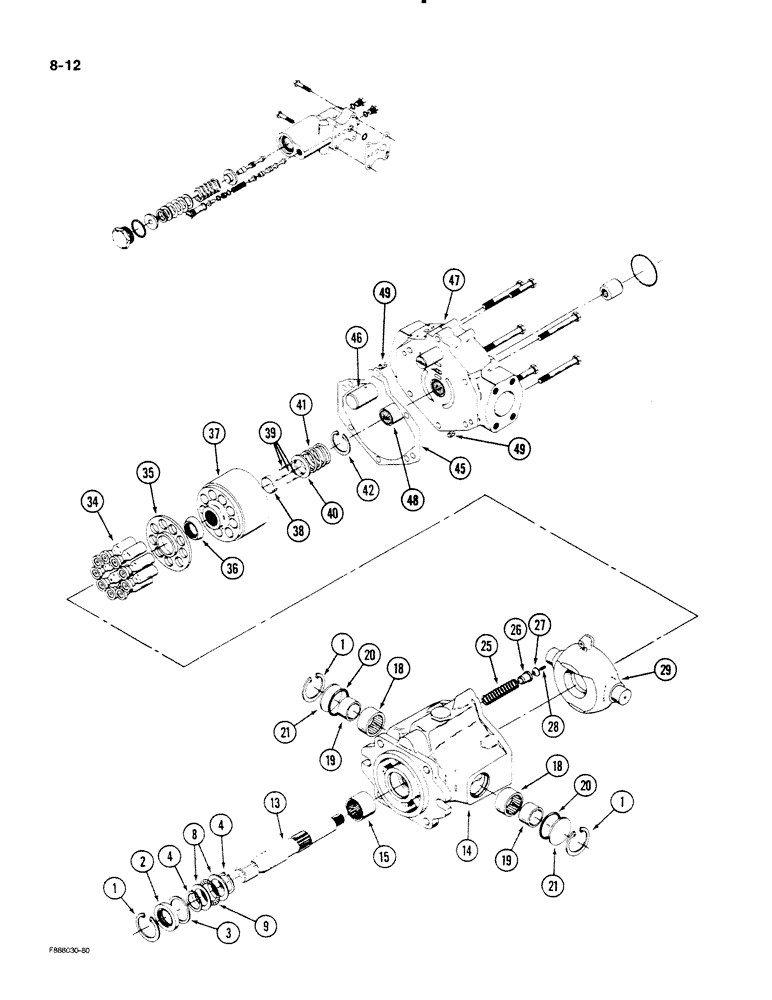 Схема запчастей Case IH STEIGER - (8-12) - HYDRAULIC PISTON PUMP ASSEMBLY (08) - HYDRAULICS