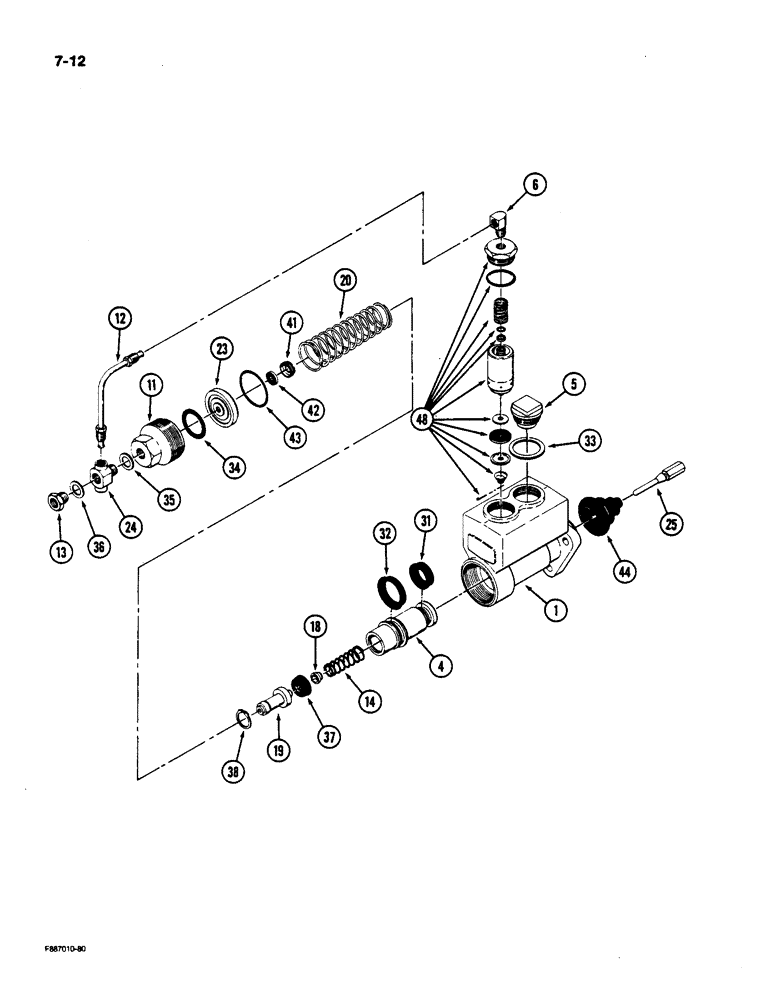 Схема запчастей Case IH 9170 - (7-12) - MASTER CYLINDER ASSEMBLY (07) - BRAKES