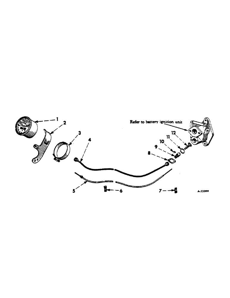 Схема запчастей Case IH 100 - (11-3) - INSTRUMENTS, TACHOMETER AND CONNECTIONS, FOR TRACTORS EQUIPPED W/BATTERY IGNITION Instruments