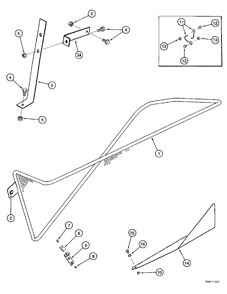 Схема запчастей Case IH 2166 - (9C-22) - RIGHT-HAND REAR INLET SHIELDS AND SEPARATOR (15) - BEATER & CLEANING FANS