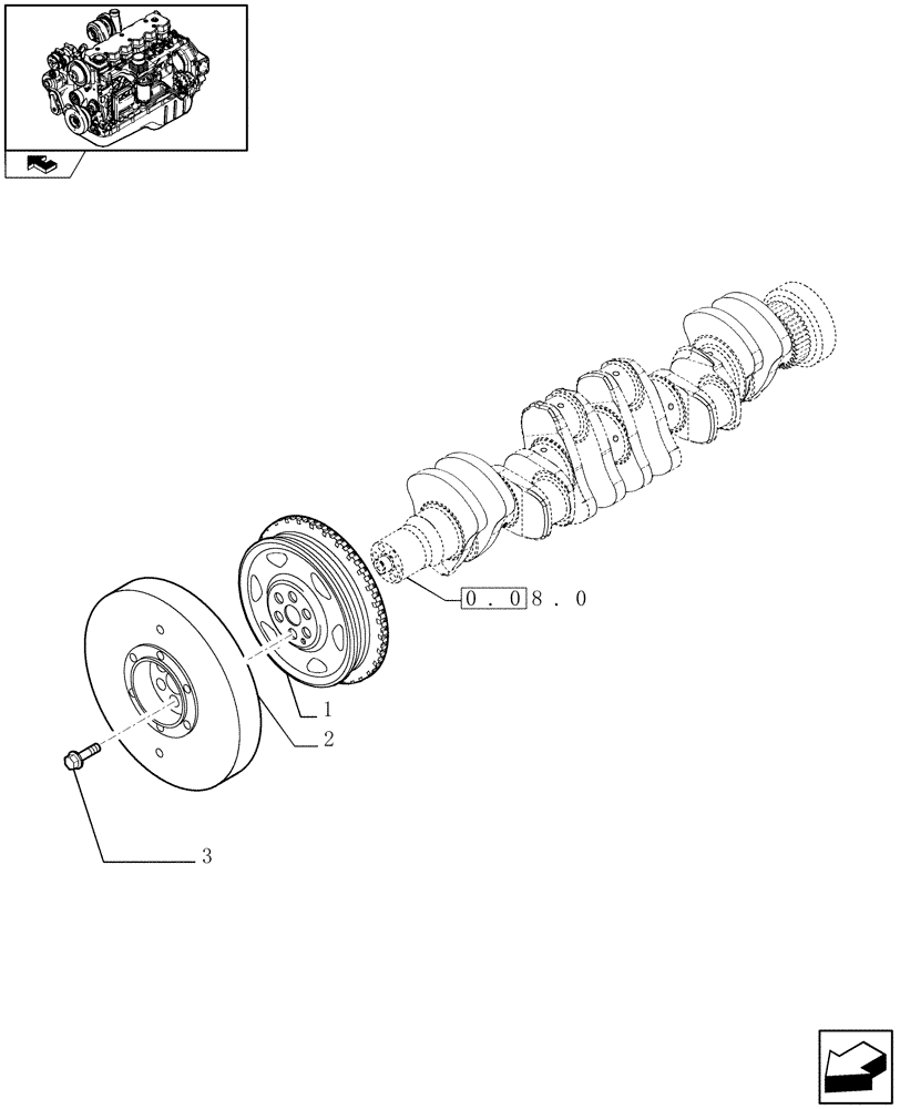 Схема запчастей Case IH F4HE9687M J100 - (0.08.4) - PULLEY - CRANKSHAFT (4898394) 