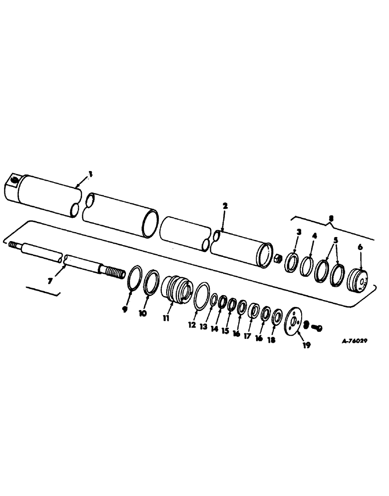 Схема запчастей Case IH 503 - (200) - HYDROSTATIC STEERING CYLINDER, ROSS GEAR (35) - HYDRAULIC SYSTEMS