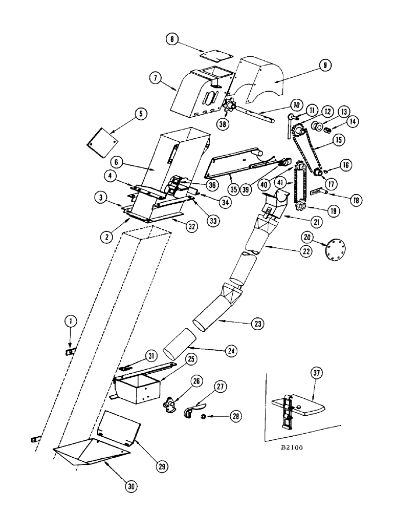 Схема запчастей Case IH 400 - (078) - SCOURKLEEN ELEVATOR EXTENSION (66) - THRESHING