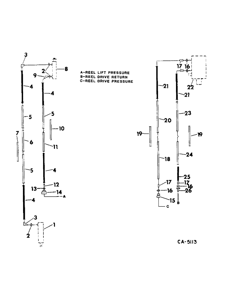 Схема запчастей Case IH 715 - (10-09) - HYDRAULICS, HYDRAULIC DIAGRAM, REEL DRIVE AND REEL LIFT, HEADER PARTS (07) - HYDRAULICS