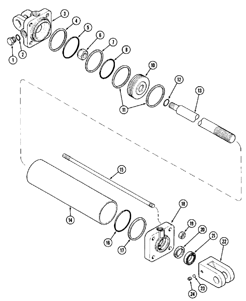 Схема запчастей Case IH 3950 - (8-05) - HYDRAULIC WING FOLD CYLINDER, 3-1/2 INCH BORE X 42 INCH (08) - HYDRAULICS