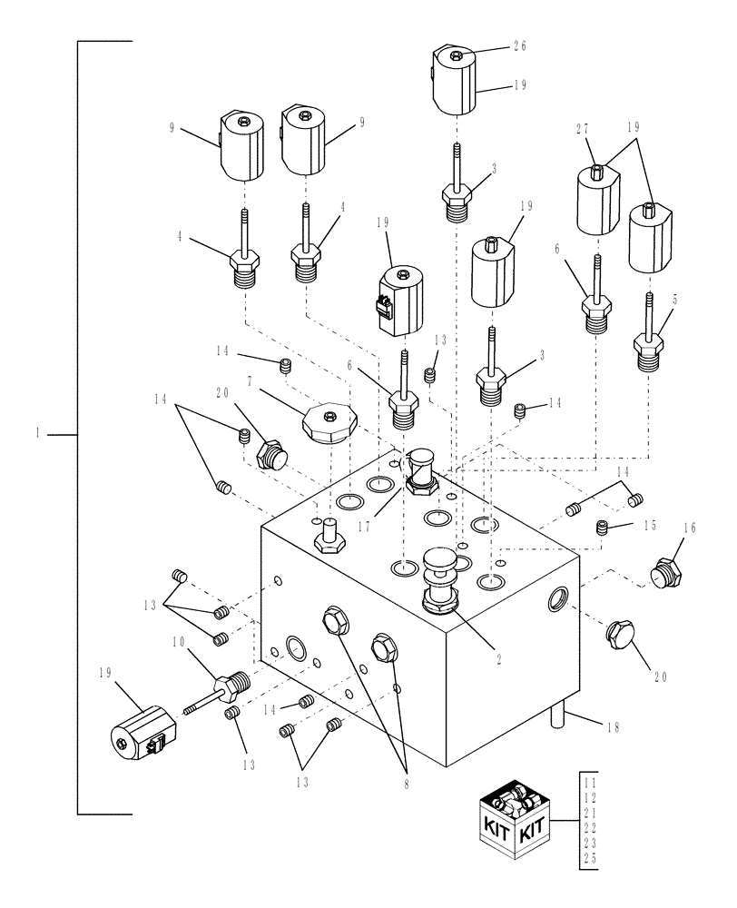 Схема запчастей Case IH WDX1202 - (09.04[02]) - MANIFOLD, MAIN, COMPONENTS (09) - IMPLEMENT LIFT