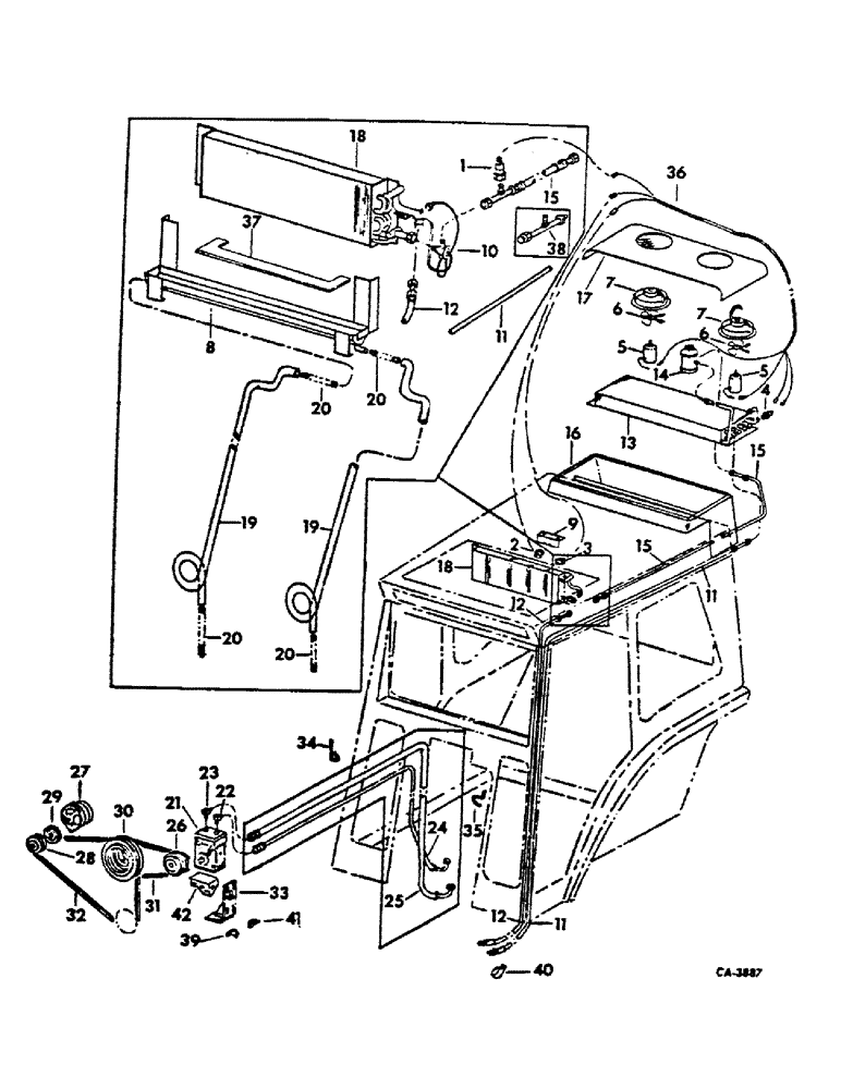 Схема запчастей Case IH 966 - (13-37) - SUPERSTRUCTURE, AIR CONDITIONER AND CONNECTIONS (05) - SUPERSTRUCTURE