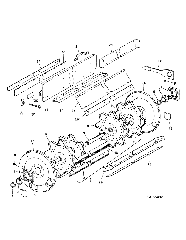 Схема запчастей Case IH 914 - (21-01) - THRESHING CYLINDER AND CONCAVE, RASP BAR CYLINDER (14) - THRESHING