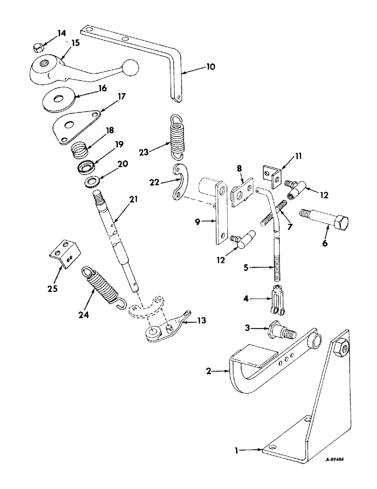 Схема запчастей Case IH 424 - (050) - GOVERNOR, FOOT PEDAL ACCELERATOR, GASOLINE ENGINE TRACTORS Governor