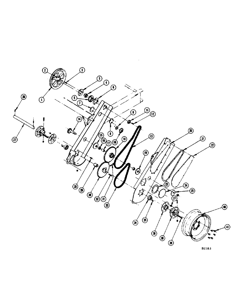 Схема запчастей Case IH 1150 - (010) - DRIVE WHEELS AND CHAIN CASE, 8266001 AND AFTER (14) - MAIN GEARBOX & DRIVE