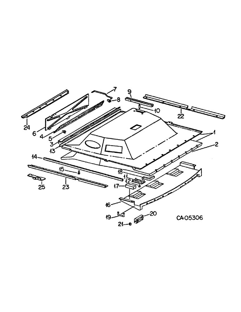 Схема запчастей Case IH 1486 - (13-24) - SUPERSTRUCTURE, HEADLINER, CABS WITH SERIAL NO. 30085 AND BELOW (05) - SUPERSTRUCTURE