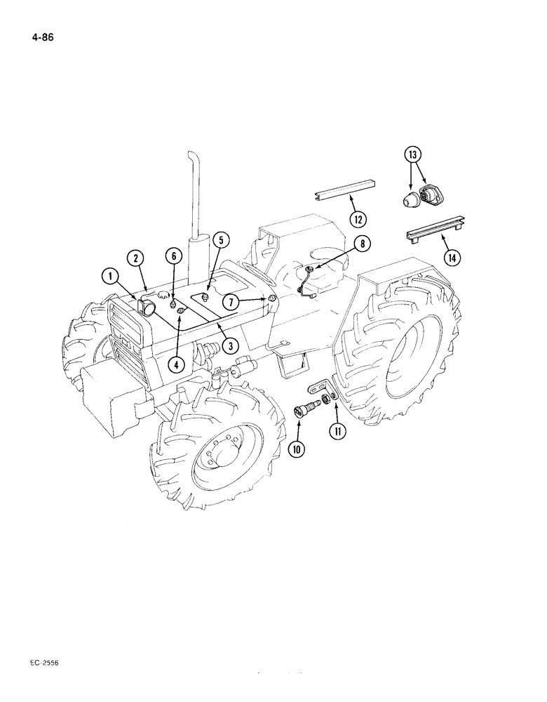 Схема запчастей Case IH 385 - (4-086) - CHASSIS WIRING, SWITCHES AND CONNECTIONS (04) - ELECTRICAL SYSTEMS