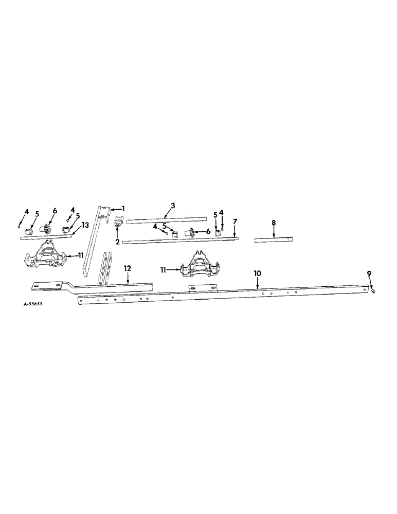 Схема запчастей Case IH 617 - (V-12) - FRAME EXTENSIONS, 6 ROWS 